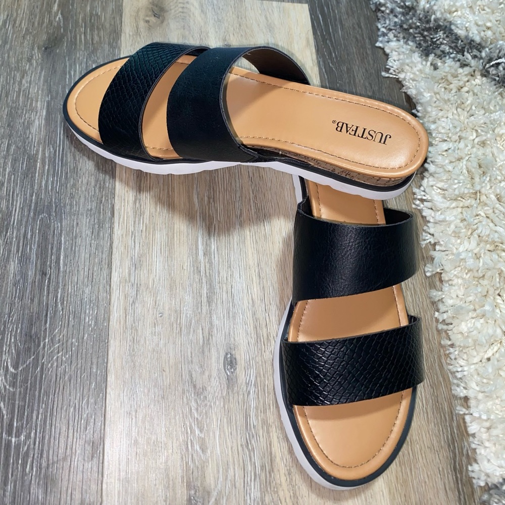 Black Slip on Sandals
